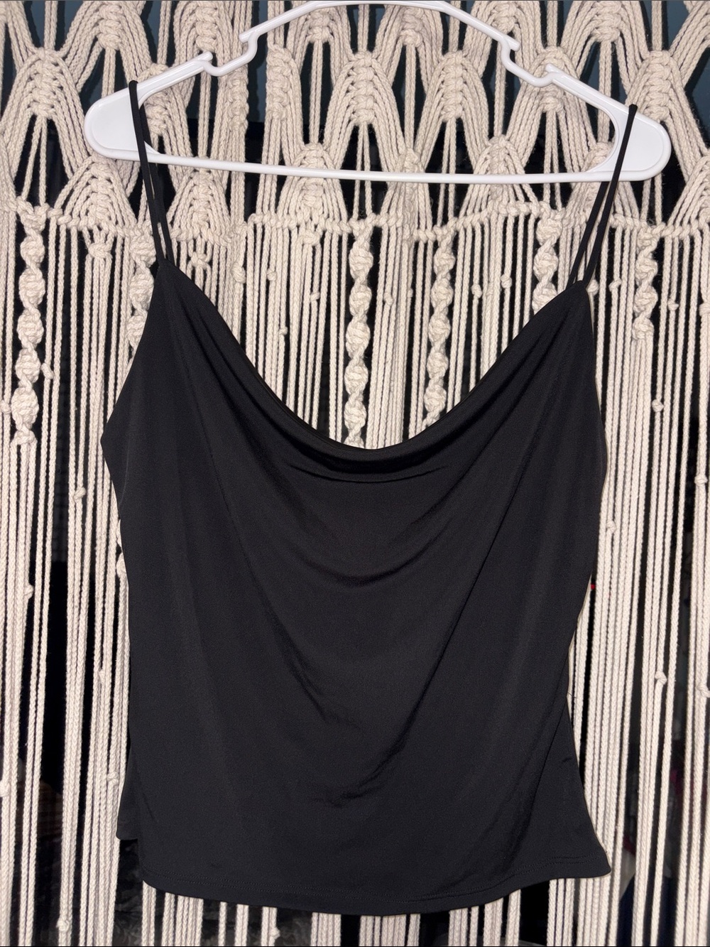 H&M Black Draped Cowl Neck Camisole